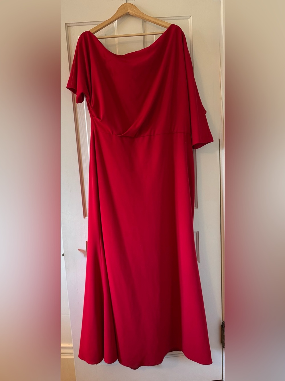 Red Elegant Asymmetrical Evening Gown